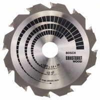 BOSCH ConstructWood griešanas disks 180x2,6 mm T12