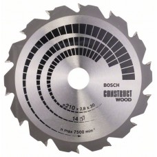 BOSCH ConstructWood griešanas disks 210x2,8x30 mm T14