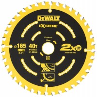 DeWALT 165 x 20 mm 40T Extreme ripzāģa disks