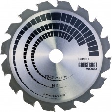  BOSCH ConstructWood zāģa disks 235x2,8 mm T16