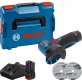 BOSCH GWS 12V-76 v-ec akumulatora slīpmašīna 2 x 3 Ah bat.  